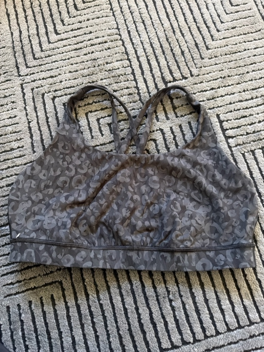 Lululemon Animal Print Strappy Sports Bra Size 10